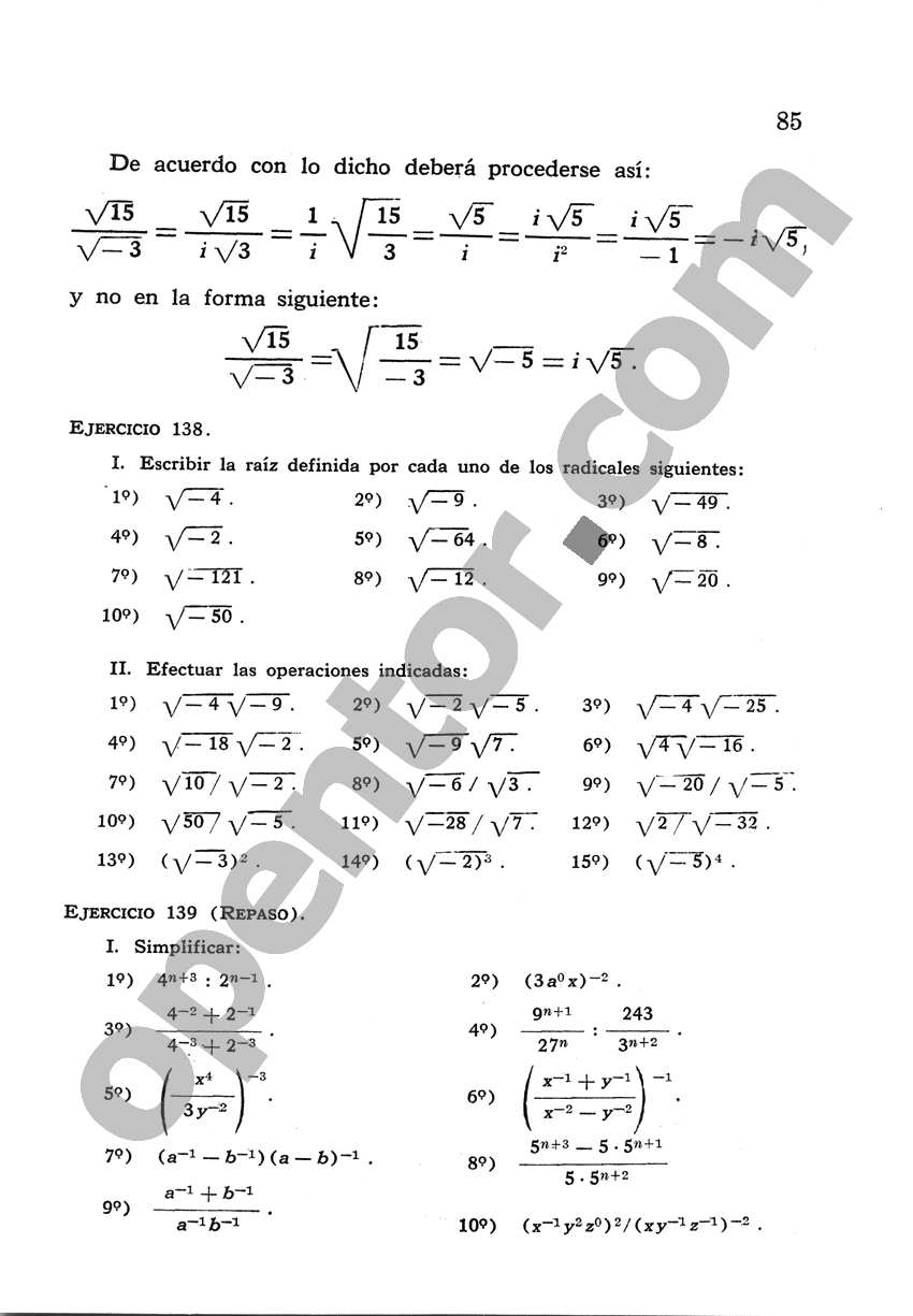 Álgebra de Mancil 2 - Página 85