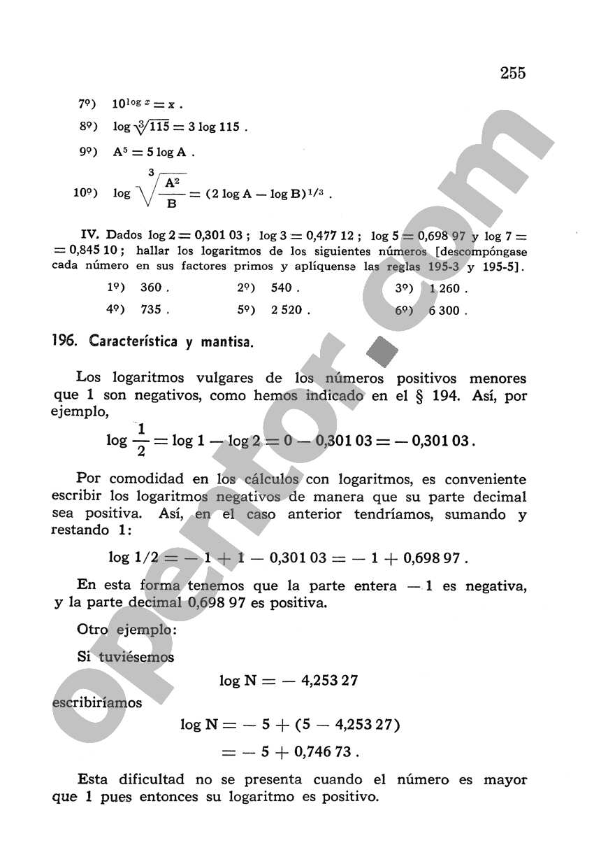 Álgebra de Mancil 2 - Página 255