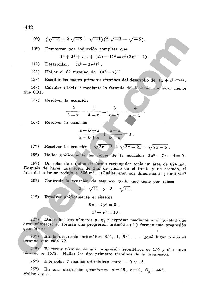 Álgebra de Mancil 2 - Página 442