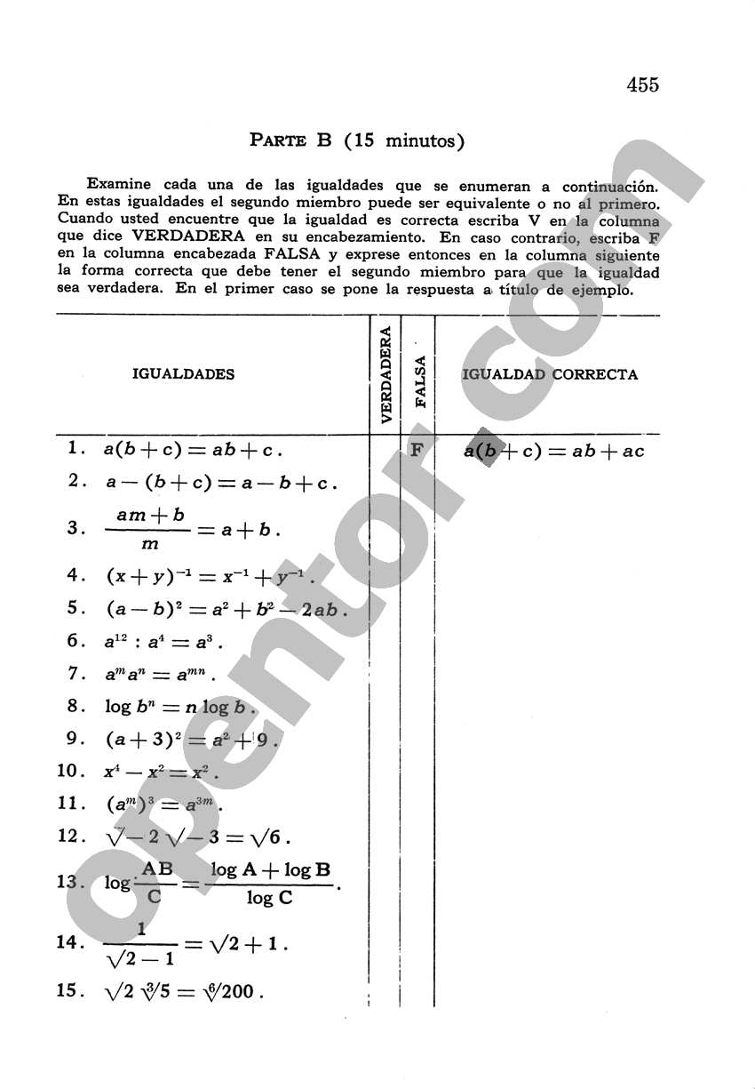 Álgebra de Mancil 2 - Página 455