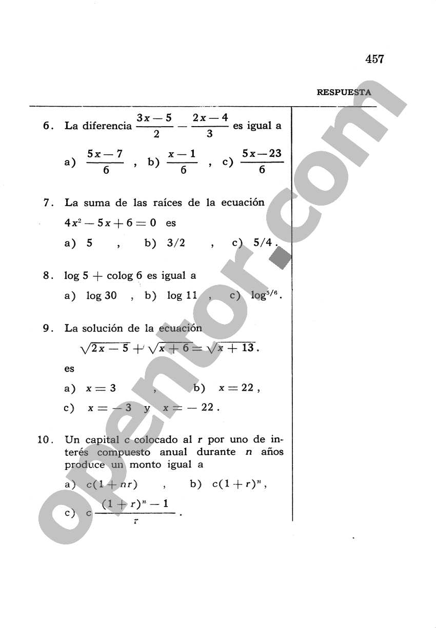 Álgebra de Mancil 2 - Página 457