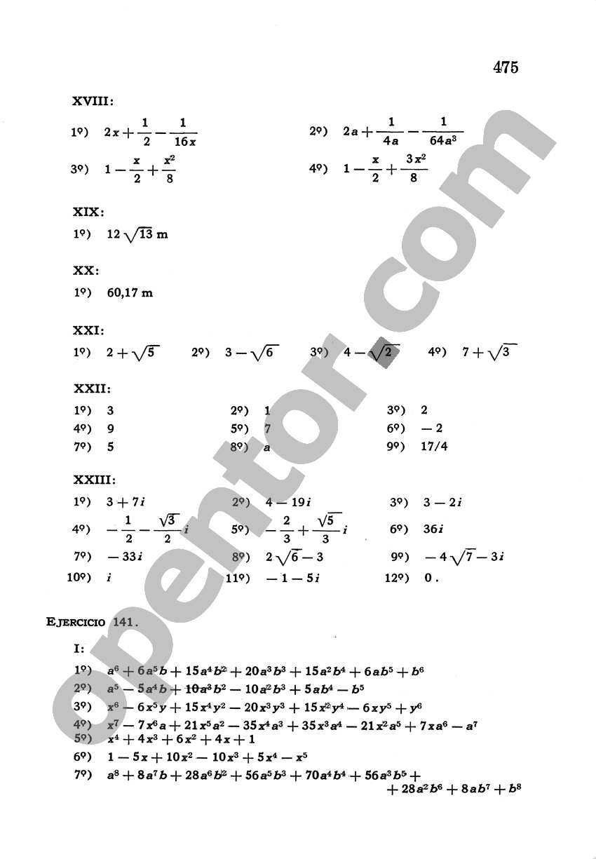 Álgebra de Mancil 2 - Página 475