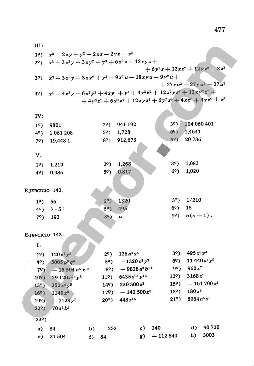 Álgebra de Mancil 2 - Página 477