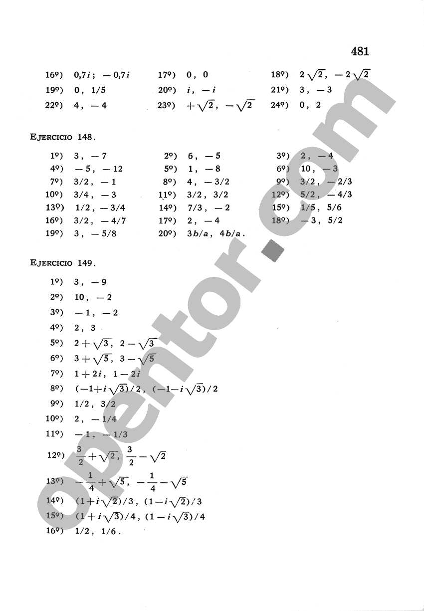 Álgebra de Mancil 2 - Página 481