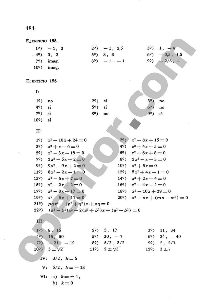 Álgebra de Mancil 2 - Página 484