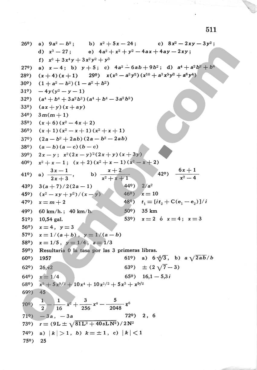 Álgebra de Mancil 2 - Página 511