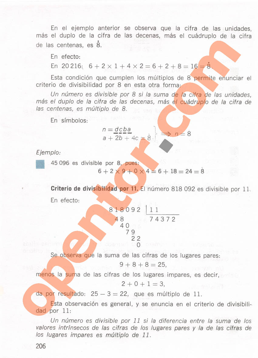 Aritmética de Repetto 1 - Página 206