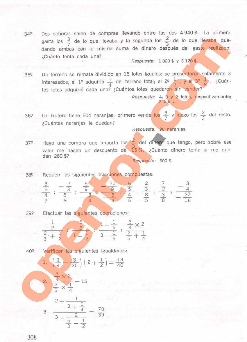 Aritmética de Repetto 1 - Página 308