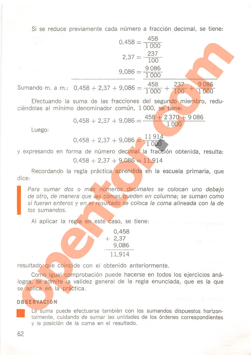 Aritmética de Repetto 2 - Página 62