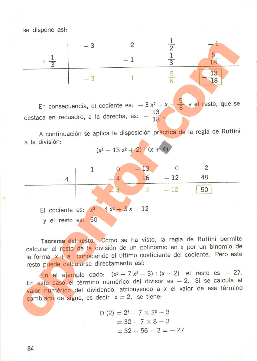 Aritmética de Repetto 3 - Página 84
