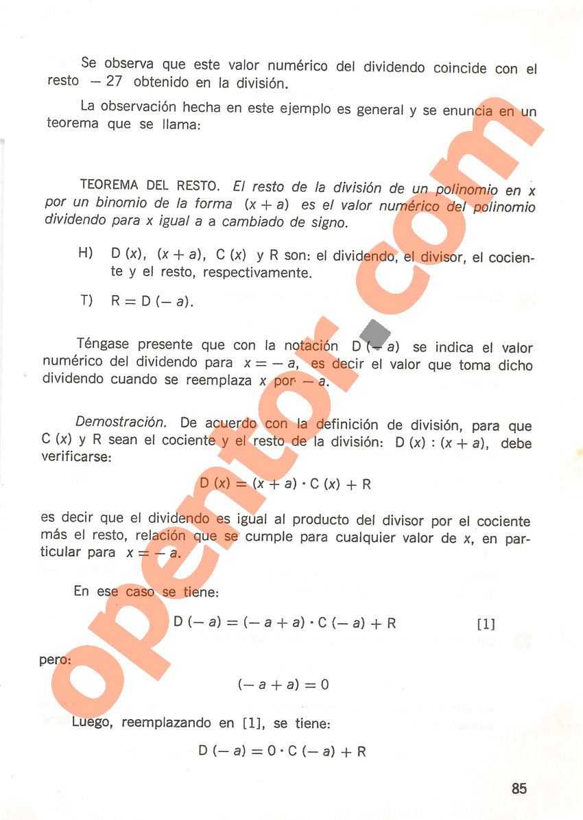 Aritmética de Repetto 3 - Página 85