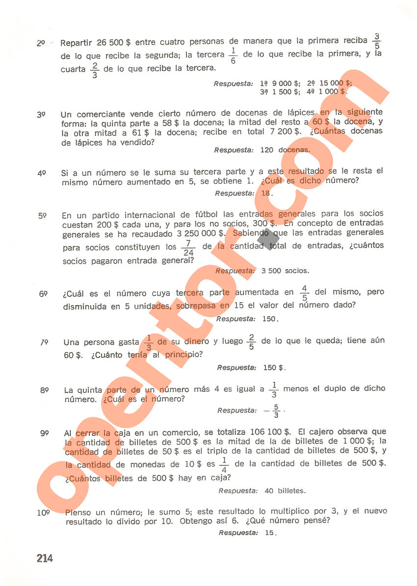 Aritmética de Repetto 3 - Página 214