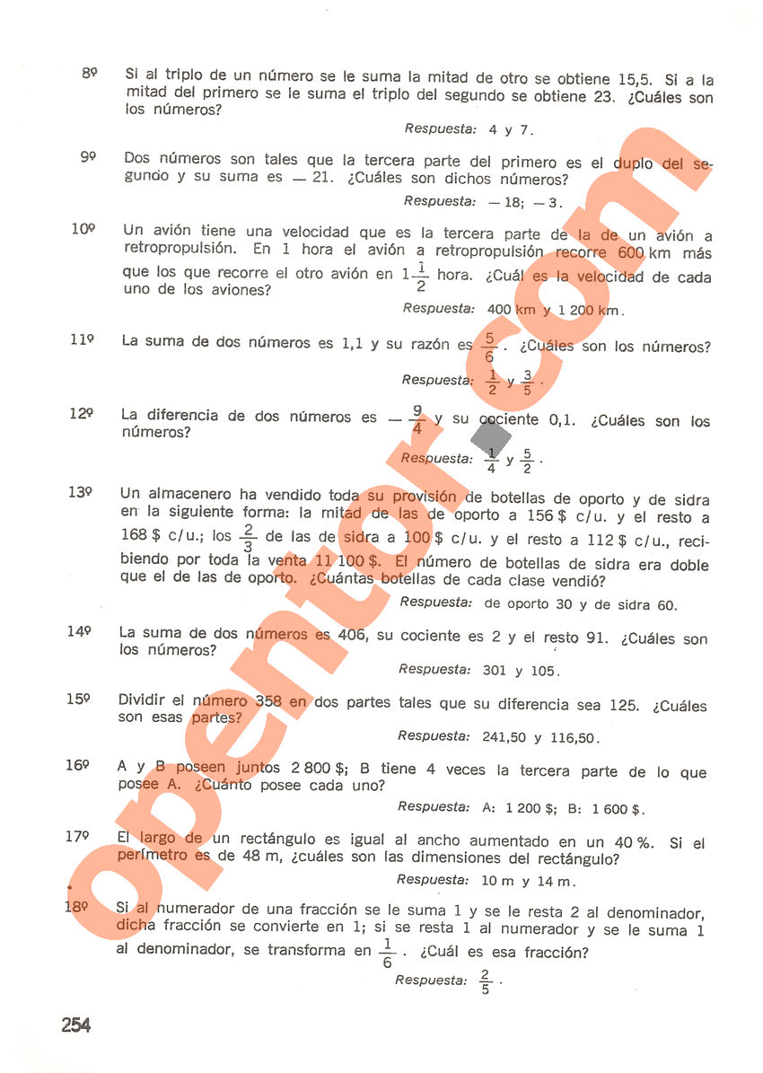 Aritmética de Repetto 3 - Página 254