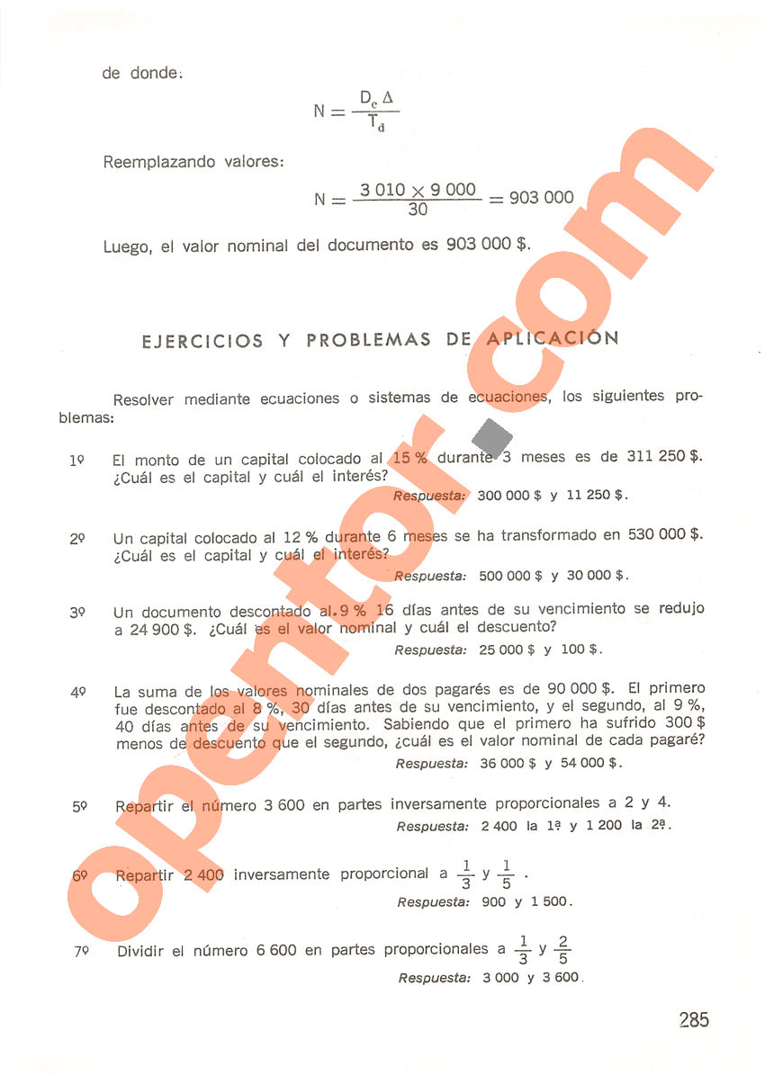 Aritmética de Repetto 3 - Página 285