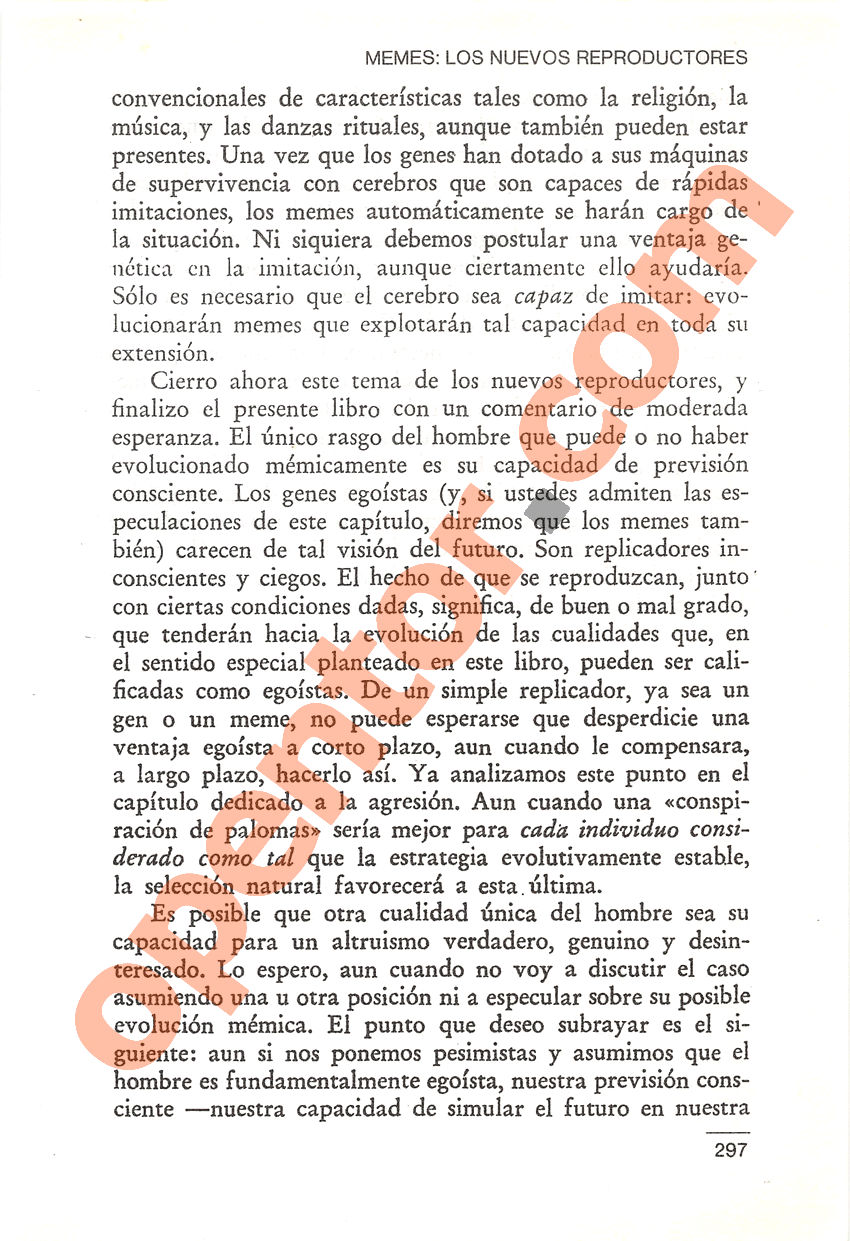 El gen egoísta de Richard Dawkins - Página 297