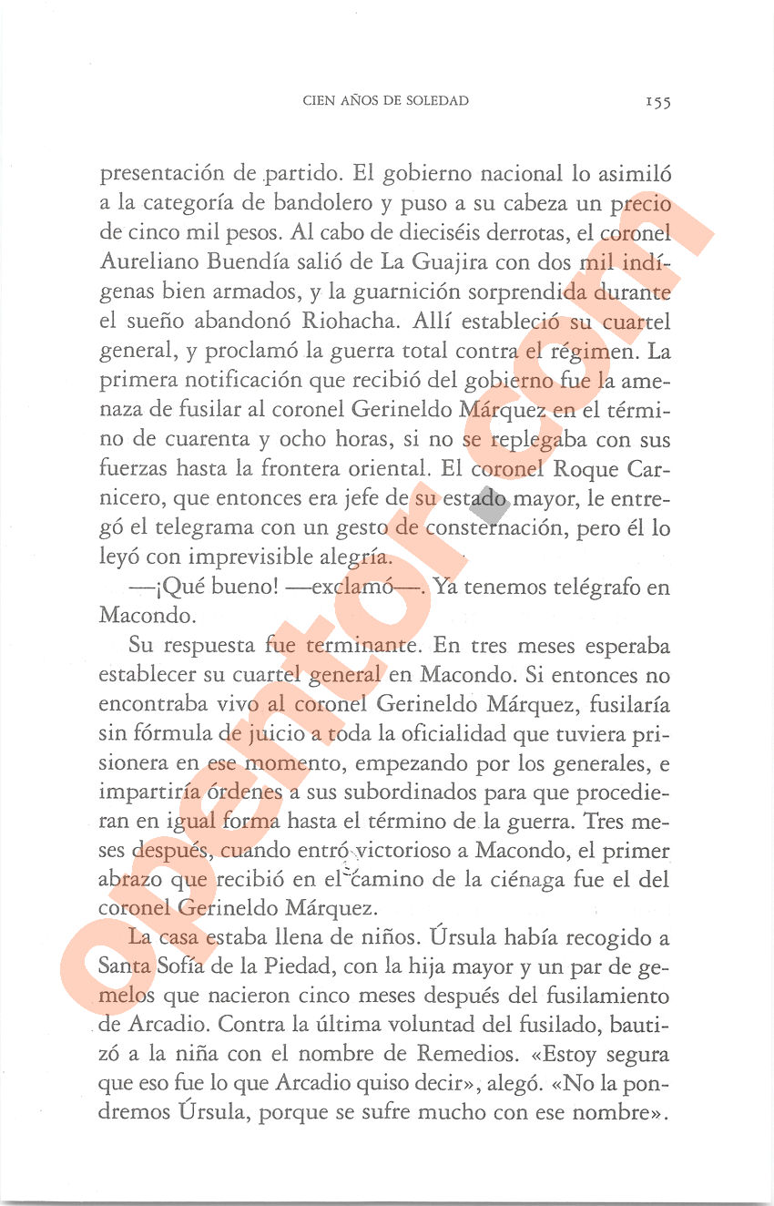Cien años de soledad de Gabriel García Márquez - Página 155