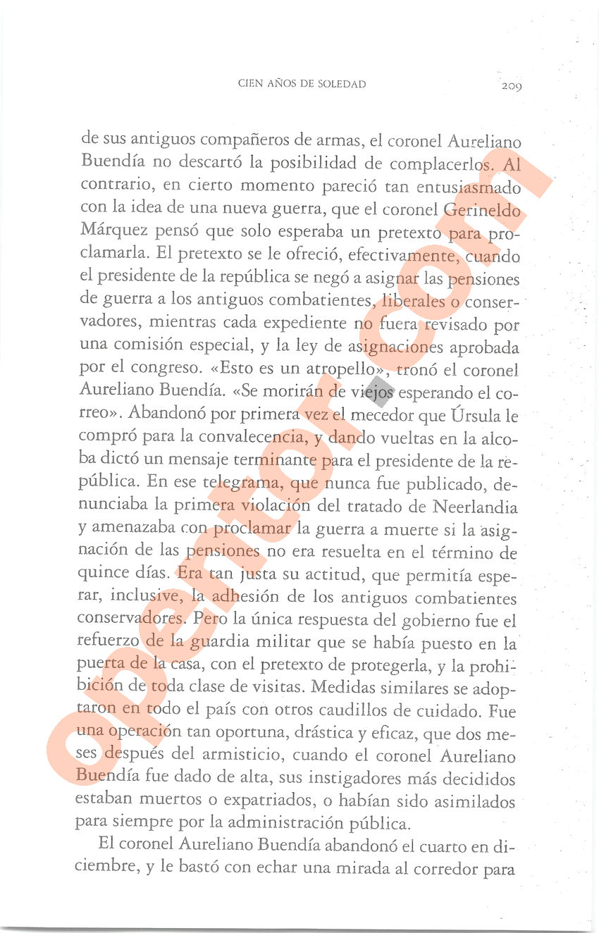 Cien años de soledad de Gabriel García Márquez - Página 209