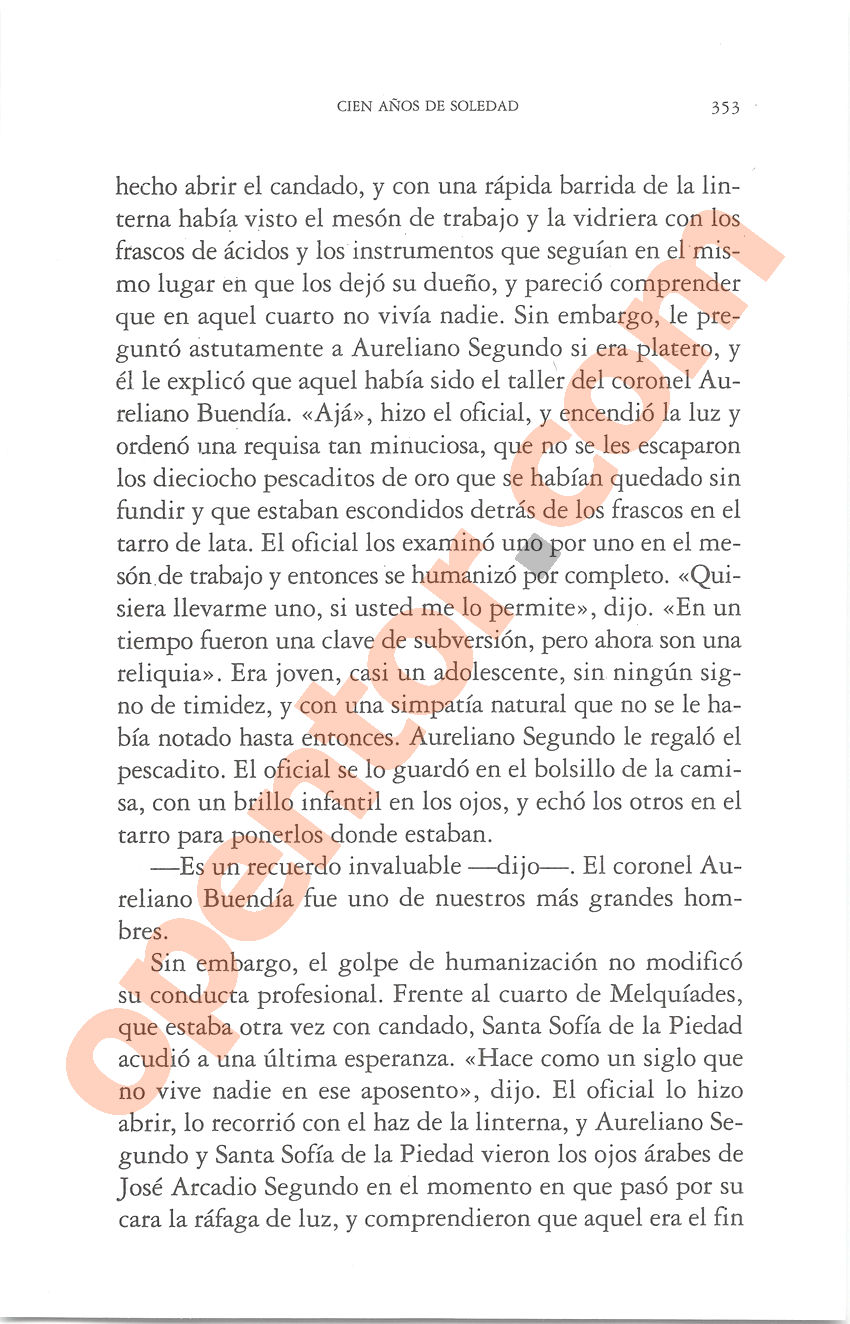 Cien años de soledad de Gabriel García Márquez - Página 353