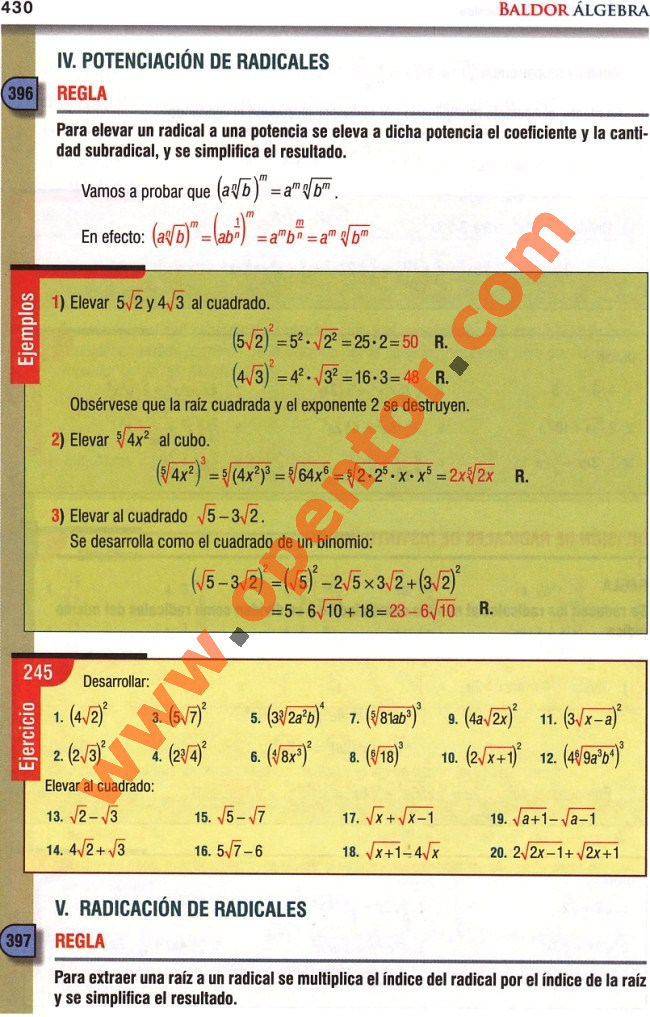 Algebra De Baldor Indice - Álgebra de Baldor - Página 395 - Ver más